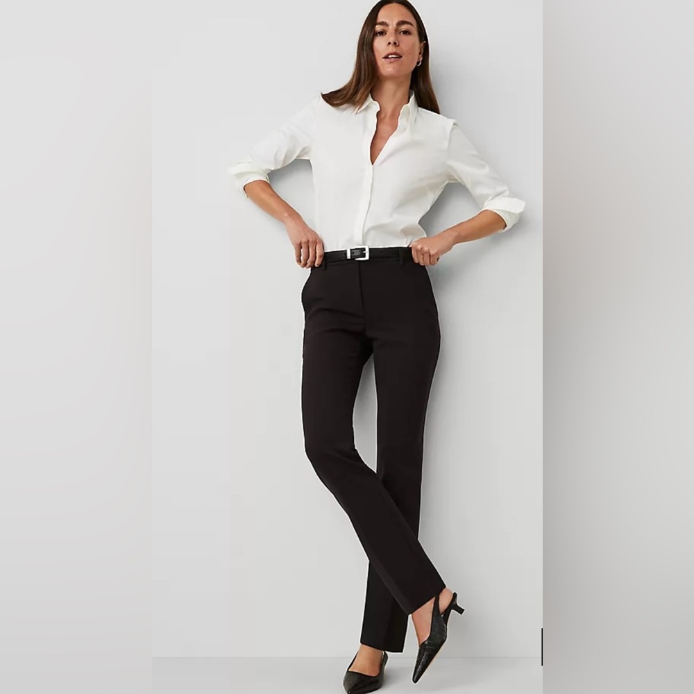 Ann Taylor Straight Dress Black Pants Sz 8T NWOT